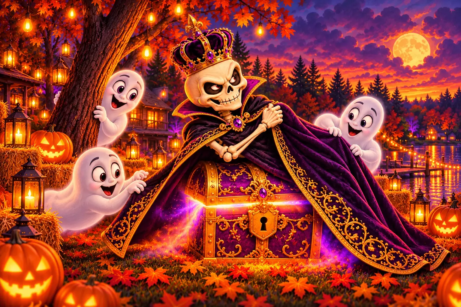 The Realm’s crowned skeleton host hiding a mysterious glowing locked chest